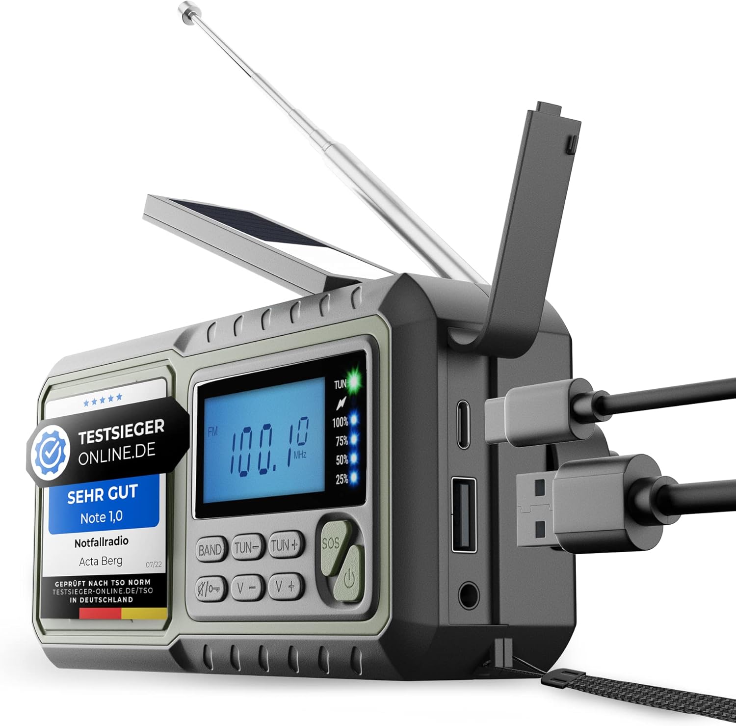 Acta Berg Kurbelradio DAB+ Notfallradio mit Weltempfänger