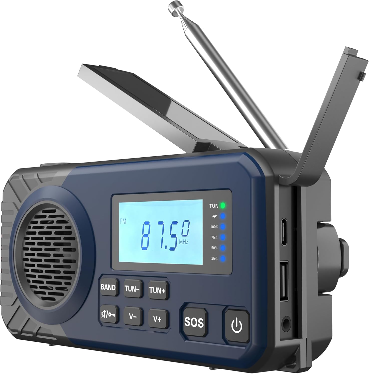 Notfallradio mit Weltempfänger — Midnight Blue Acta Berg Kurbelradio